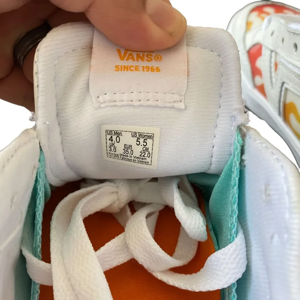 Vans White Flame Lenticular Lowland CC‎ Lace Up Unisex Sneaker Shoes Size W5.5
